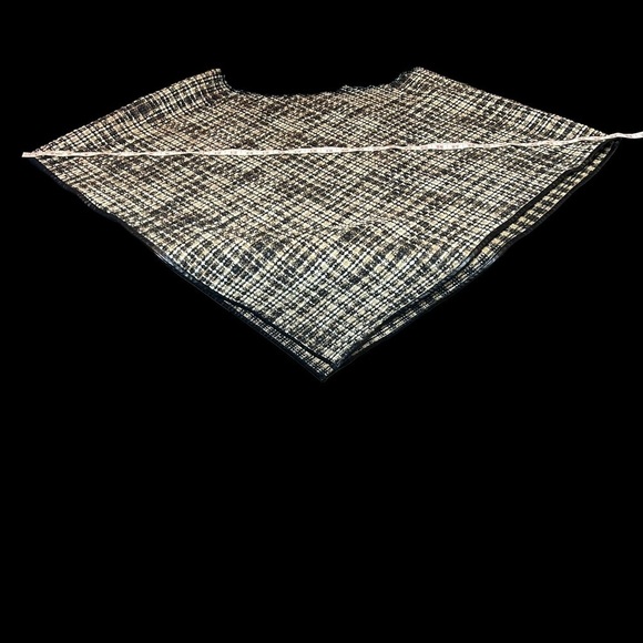 On Trend Odiva Faux Fur Tweed Poncho w/ Faux Fur Collar and Faux Leather Piping - Picture 8 of 10